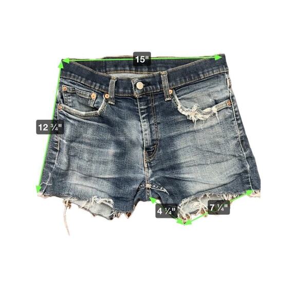 Levi's 559 Relaxed Jean Cut Off Shorts Women's 32 Blue Denim Casual Summer - Picture 6 of 6